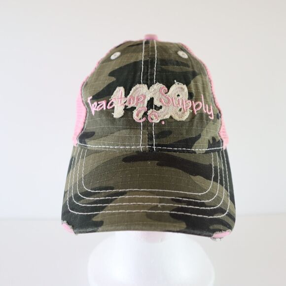 Tractor Supply Women's Adjustable Trucker Hat Pink Camouflage Logo Snapback - Picture 1 of 7